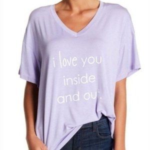 NWT Peace Love World Lavender V-neck T-Shirt S